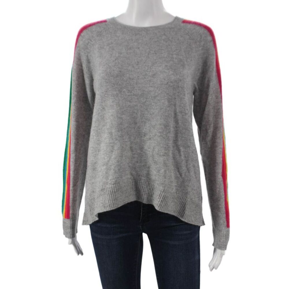 Aqua Cashmere Women Pullover Sweater Gray Cashmere Crew Neck Size XS